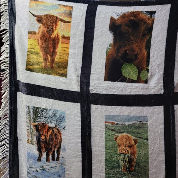 Highland Cow Blanket 9 Custom Photo Throw Blanket - Picture 13 of 15